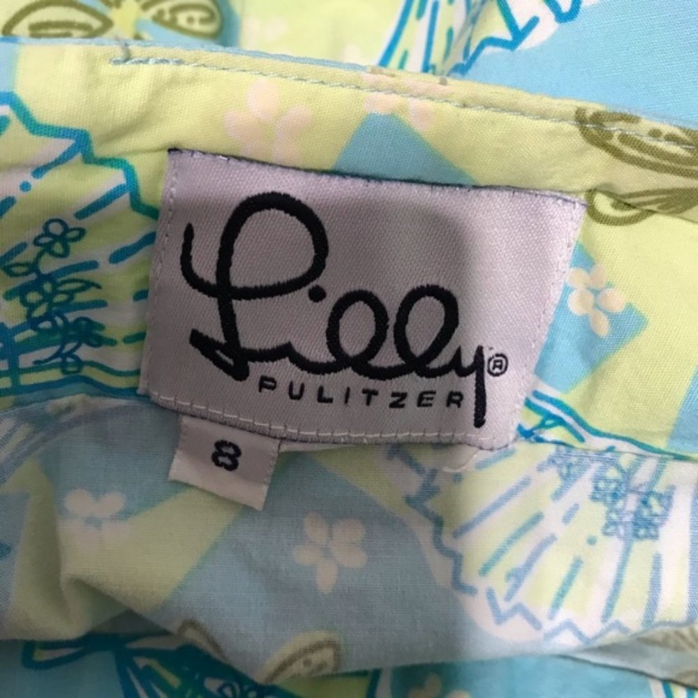 Lilly Pulitzer Mini Skirt Cotton Fans Floral - Picture 2 of 5